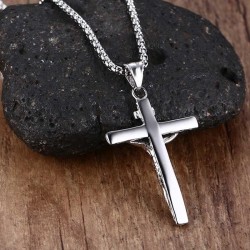 Vintage Crucifix Pendant Stainless NecklaceNecklaces