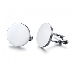 Stylish Round Stainless Steel CufflinksCufflinks
