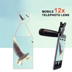 AccesoriosiPhone 8 7 6 5 S Smartphone Kit de lentes de telescopio móvil Tripod 12X