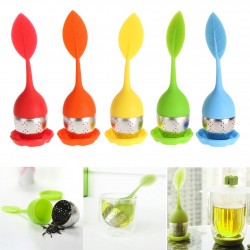 Leaf shaped tea infuser - silicone strainer - teapot with drip trayTea infusers