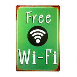Plaques & Signscartel de señal de metal Vintage Wifi gratis