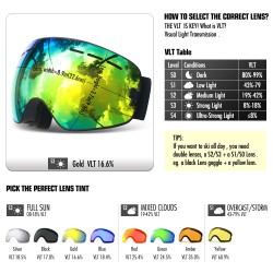 GafasUV400 antiniebla doble capa de esquí gafas de snowboard