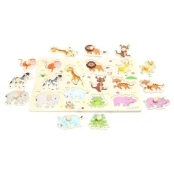 De maderaAnimales de dibujos animados - juguetes de rompecabezas de madera para niños