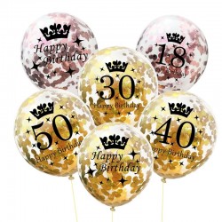 PartyGlobos de látex aniversario de cumpleaños 12 pulgadas 5 piezas
