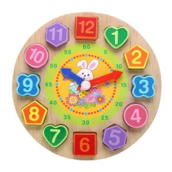 De maderaReloj de rompecabezas de madera con 12 números - juguete