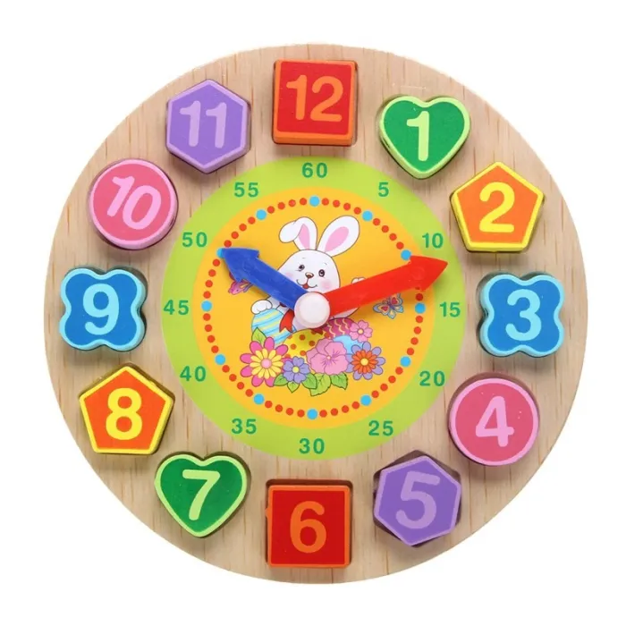 De maderaReloj de rompecabezas de madera con 12 números - juguete