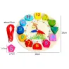 De maderaReloj de rompecabezas de madera con 12 números - juguete