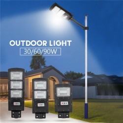 Alumbrado público30W - 60W - 90W LED lámpara de luz de calle solar - PIR sensor de movimiento - control remoto - impermeable