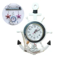 RelojesAnclaje de mar retro - Reloj de pared de madera - Estilo mediterráneo