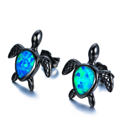 AretesTortuga con opal azul - pendientes de moda