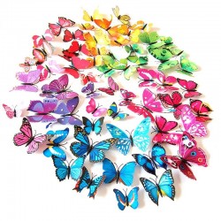 Pegatinas de paredPegatinas de pared de mariposas 3D - imanes frigoríficos - 12 piezas