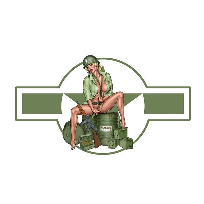 Pegatinaschica del ejército de Estados Unidos - coche & motocicleta vinyl sticker - impermeable 13 * 7.4cm