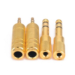 EnchufesCable de oro estéreo de 6.5mm a 3.5mm - adaptador de audio - convertidor para micrófono de auriculares 4 piezas