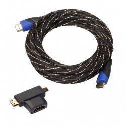 CablesHDMI cable de vídeo masculino a macho - HDMI a micro HDMI mini HDMI con adaptador mini - cable de extensión de audio 5m
