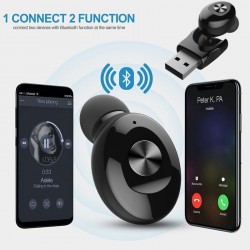 Auriculares5.0 mini auricular Bluetooth - cápsula de auriculares inalámbricos con carga USB