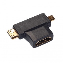 Cables1m - 3m - multifuncional mini HDMI a micro HDMI cable con mini adaptador - set