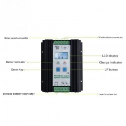 12V PWM wind & solar energy hybrid controller - digital intelligent control - boost charging regulatorSolar panel controllers
