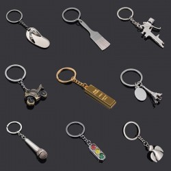 Flip flops - microphone - traffic lights - metal keychainKeyrings
