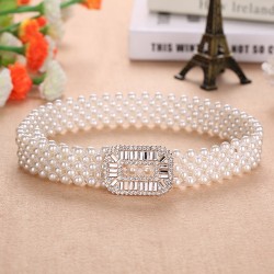 CinturonesCinturón elástico elegante con perlas & cristales