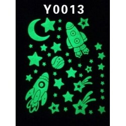 Stars & moon & galaxy - glow fluorescent stickersWall stickers