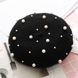 Sombreros & gorrasRejilla de lana elegante con perlas - sombrero