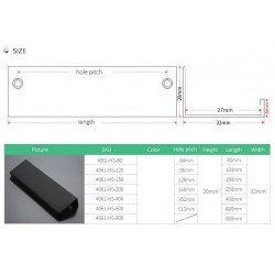 MueblesOro - plata - negro - mangos de puertas de muebles ocultos - aleación de zinc