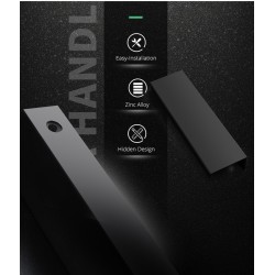 MueblesOro - plata - negro - mangos de puertas de muebles ocultos - aleación de zinc